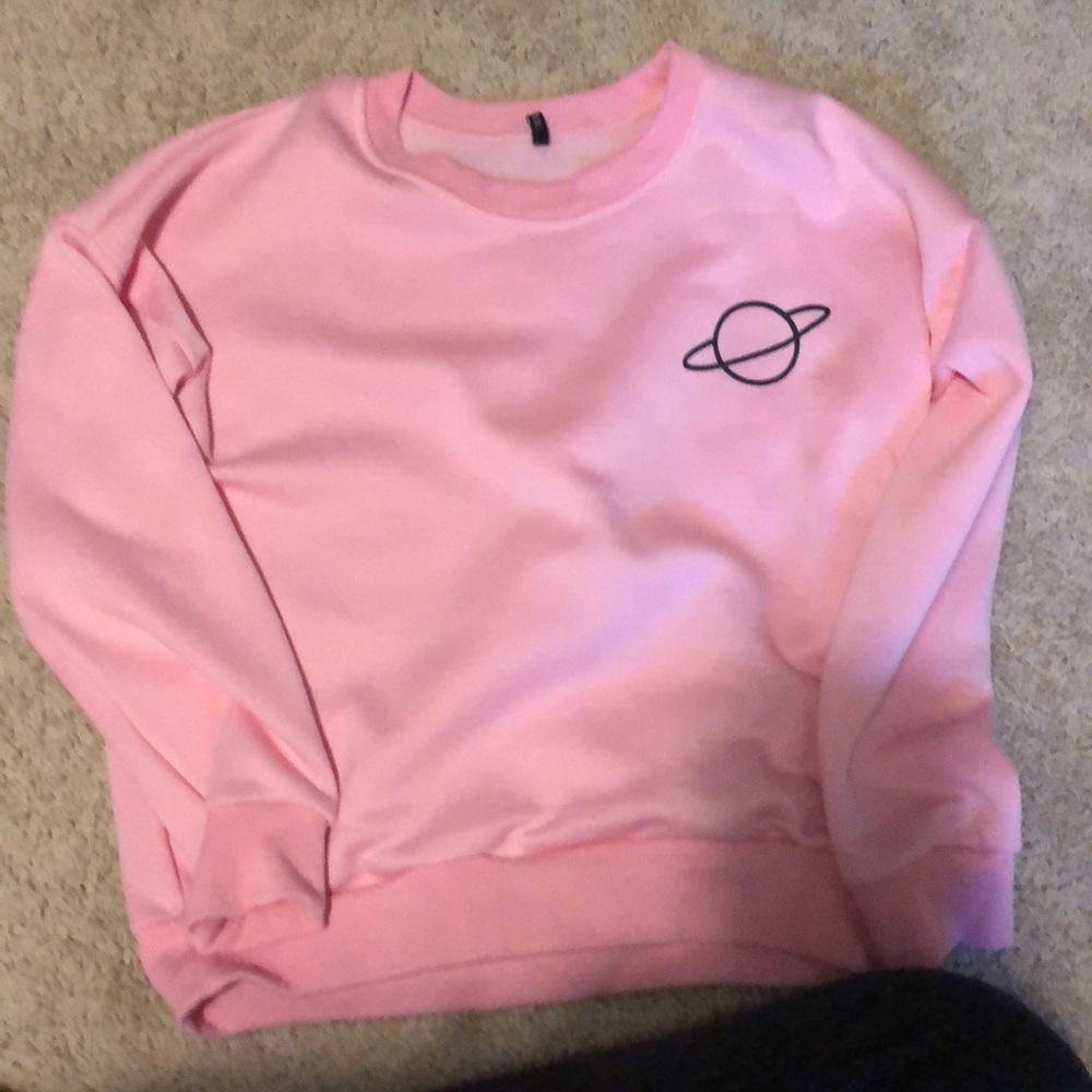 Pink Saturn crew neck